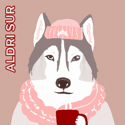 Husky Coffee Vinyl Sticker