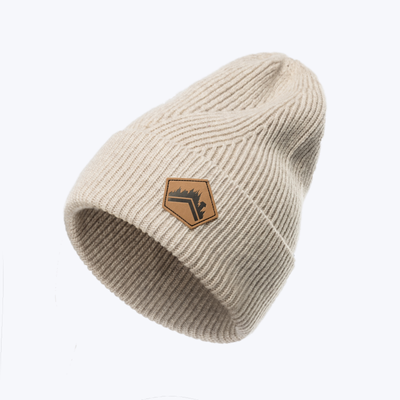 Knitted Wool Beanie in Oatmeal