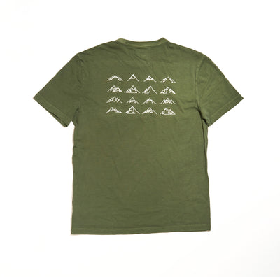 Men's 16 Mountains Upcycled Pocket T-Shirt in Olive (Medium)